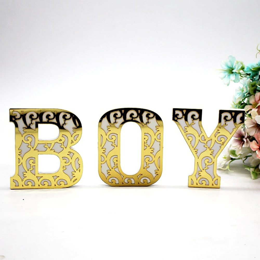 

3D Creative Acrylic Mirror Letter Wall Decoration DIY Wedding Party Letter Poster 10 * 9 * 1CM Alphanumeric Decoration