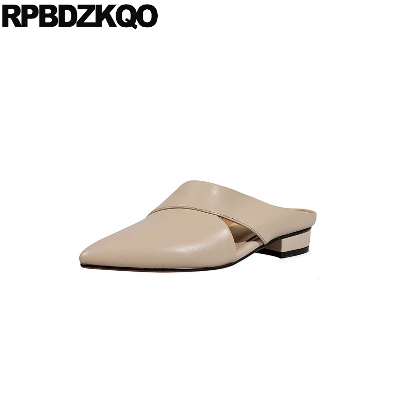 

mules custom handmade slippers genuine leather china chinese pointed toe designer shoes women luxury 2018 slip on ladies real
