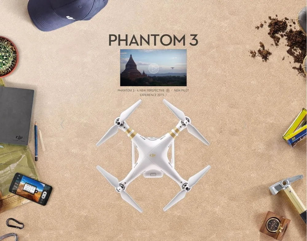 DJI Phantom 3 Professional Rc Drone With 4K Full HD Camera Build In GPS System FPV Live HD Video View Quadcopter