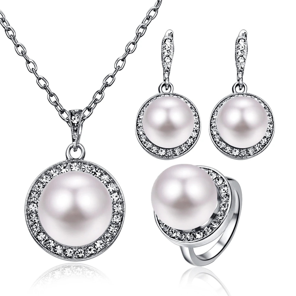 Aliexpress.com : Buy Luxury Big Pearl Gem Pendant Bridal Wedding ...