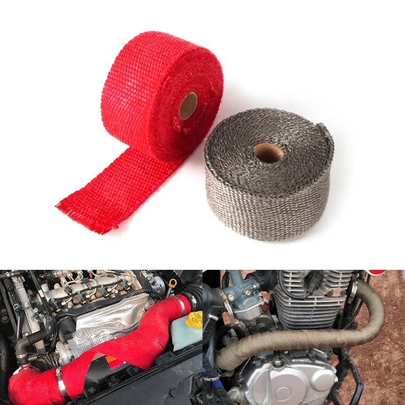 

5m motorcycle exhaust pipe header wrap heat resistant cloth car modification universal insulation tape engine protection