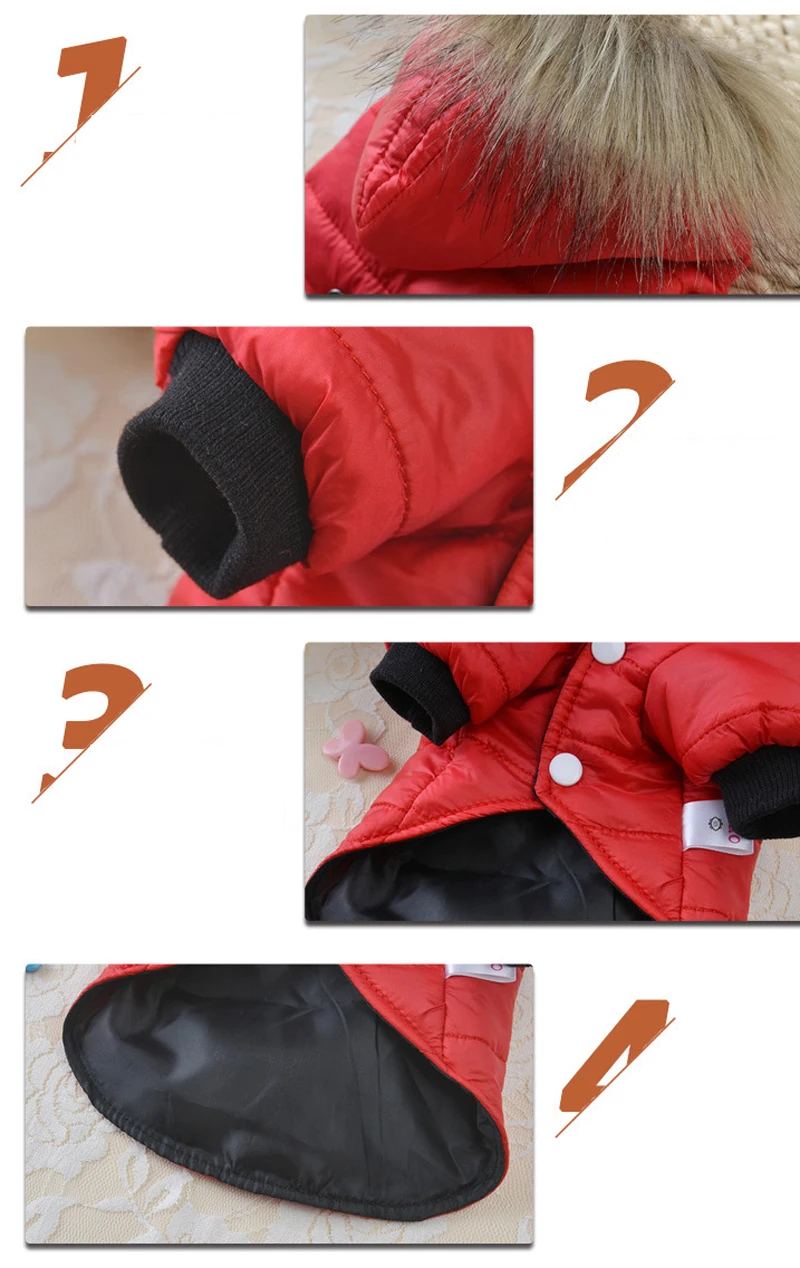 Осень/зима теплая одежда для собак для маленьких собак Регулируемый щенок, домашнее животное, кот пальто куртка мех с капюшоном Одежда для питомцев Чихуахуа Мопс одежда