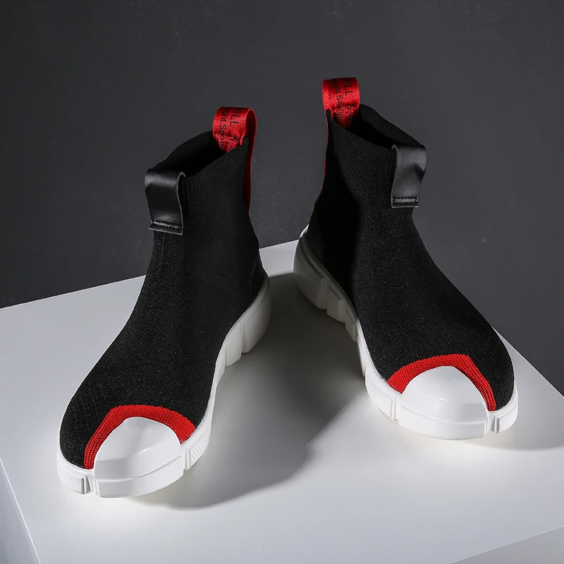 

Fashion High Top Casual Men Shoes Breathable Flats Mens Casual Platform Shoes Men Sock Walking Footwear zapatos hombre Yasilaiya