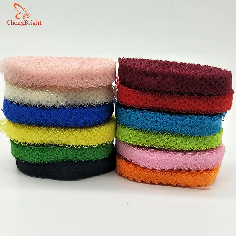 

ChengBright 10 Yards Lace Ribbon Tape 14MM Wide Lace Trim DIY Embroidered Net Lace For Sewing Decoration African Lace Fabric