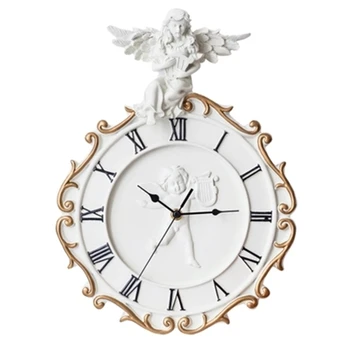 

Angel Simple Resin Wall Clock Art Craft Silent Wall Watch Circular Home Decor Hartsi Vintage Clocks Decorative Tools 60A95