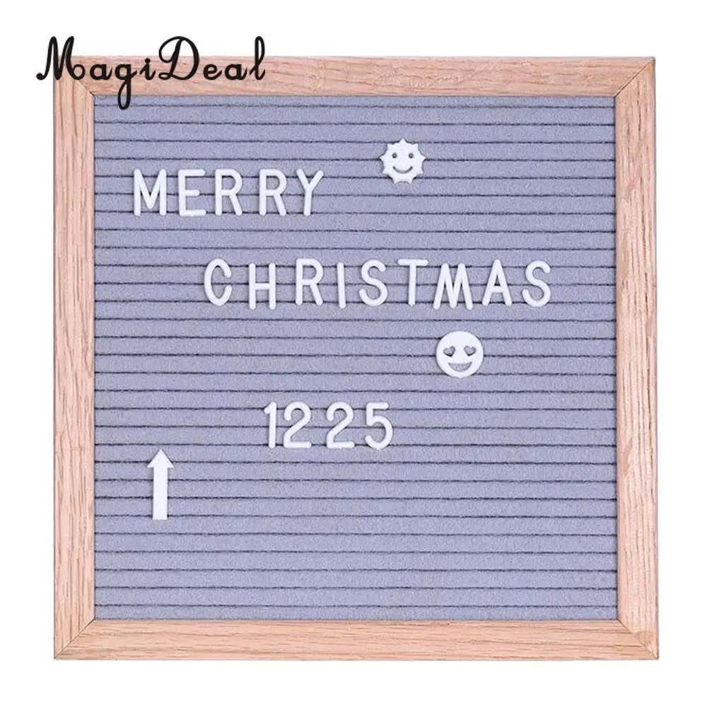 Felt Letter Board 10x10inches Changeable Letter Boards With 340 White Plastic Letters & Wood Frame Wall Mount, Free Canvas Bag