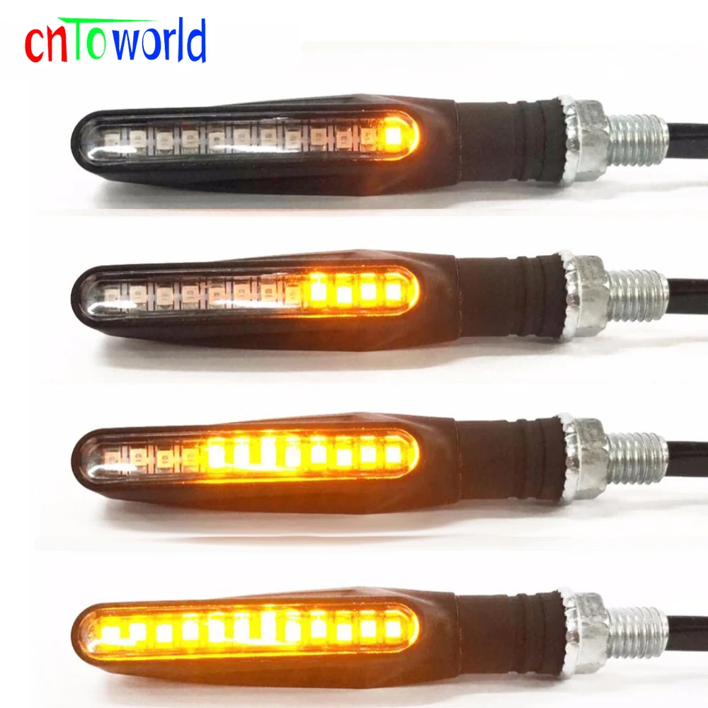 

4x Motorcycle Turn Sequential Signals LED Blinker Flowing Water Flashing Light Tail Indicators Lights