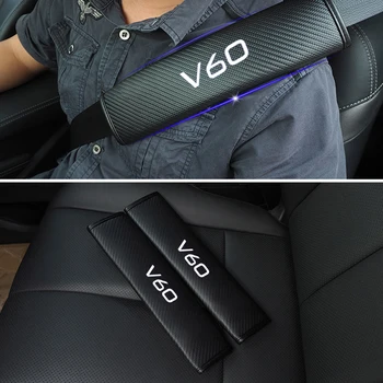 

2PCS PU Reflective Car Seat belt shoulder Pads Safe Seat Belt Cover For Volvo V60 Car Styling Auto Parts