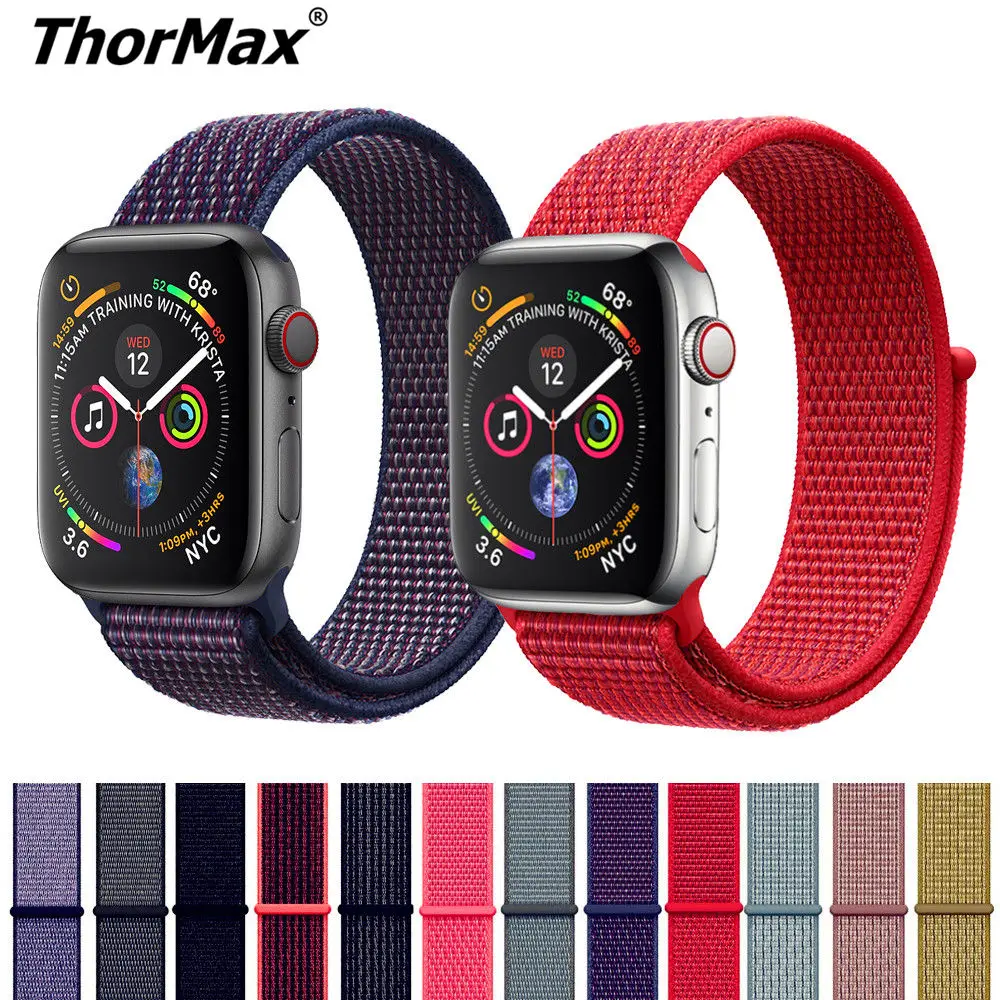 

Sport Loop For Apple Watch band 4 3 2 1 42mm 38mm 44mm 40mm for iwatch band accessories Woven Nylon strap wrist bracelet belt