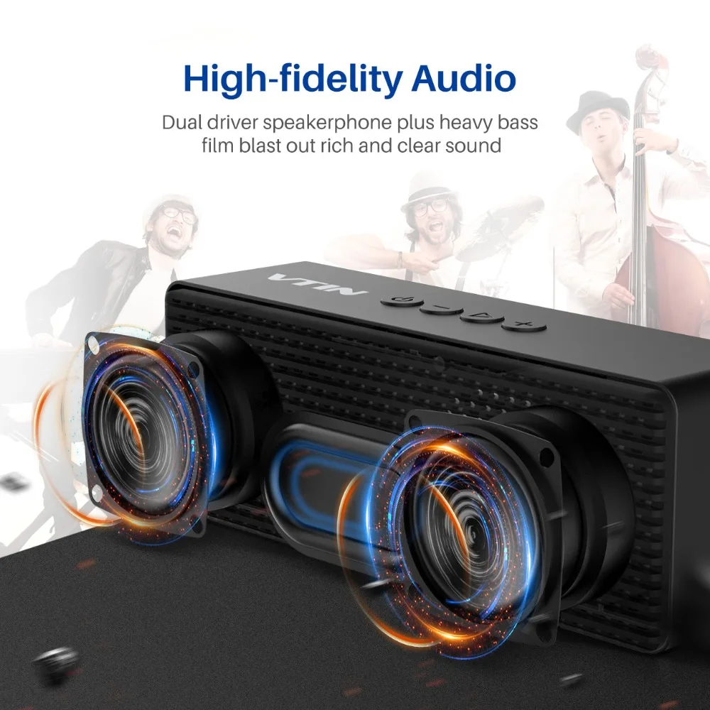 Vtin R1 Bluetooth 4 2 Динамик Hi Fi стерео хэндс фри двойные драйверы супер бас Беспроводной