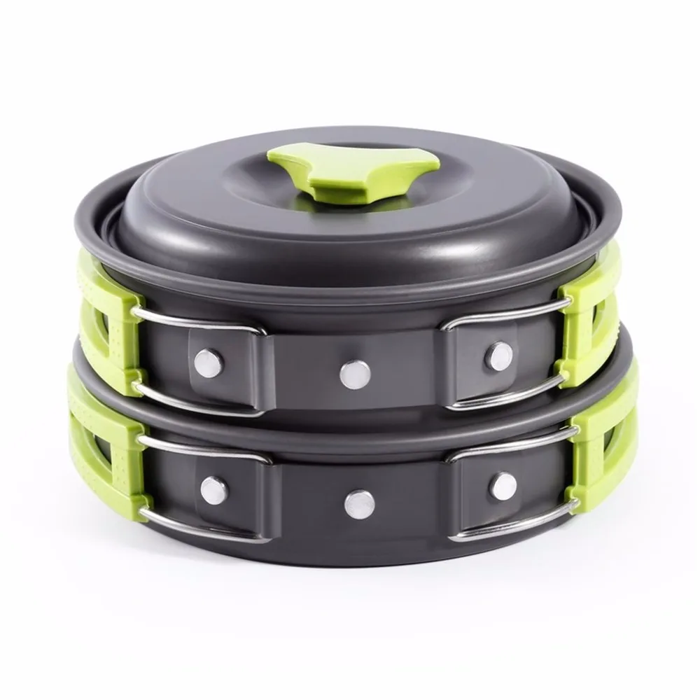 Nuevo juego de cubiertos de acero inoxidable para vajilla, utensilios de cocina para acampar, juego de utensilios de cocina, olla para barbacoa, cocina para exteriores, 8 unids