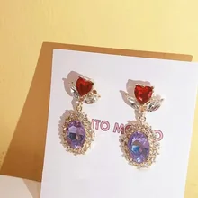 MENGJIQIAO корейский стиль элегантный блестящий цветок лист Кристалл Висячие серьги для женщин Мода капли воды Букле д 'ореиль подарки