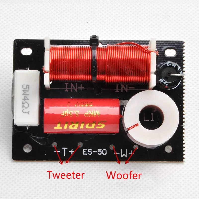

GHXAMP 2 Way Crossover 3200Hz Tweeter+Woofer Speaker Crossover 200W For 2.0 2.1 Speakers Car full Range Loudspeakers 2PCS