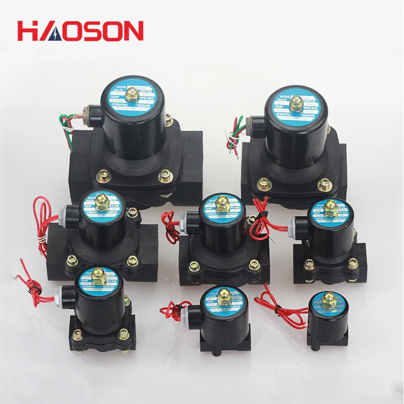 DN08/10/15/20/25/32 AC220 DC12V DC24V нормально закрытый пластиковый электромагнитный клапан, может работать непрерывно в течение 24 часов без записи