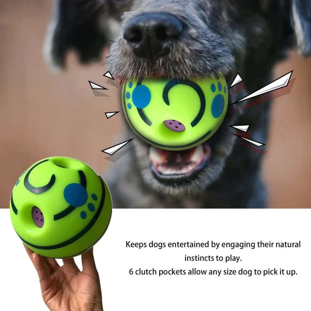 

15cm Pet Dogs Cats Playing Ball Wobble Wag Giggle Ball Safe Training Ball With Funny Sound Great Fun Toy Gift For Pet Dog