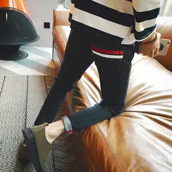 Мода 2019 демисезонный студентов хип хоп город Street Stripe джинсы для женщин Человек молодой для мужчин's свободная длина по щиколотку узкие брюки