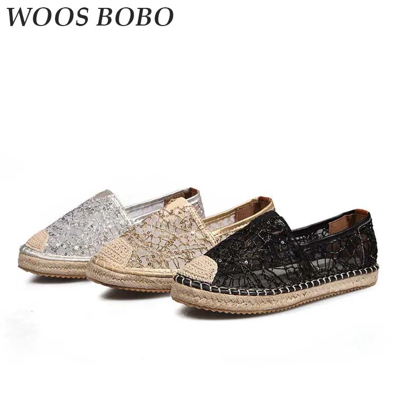 

BOBO 2019 Summer Lace Sneakers Soft Sole Casual Shoes Breathable Fisherman Shoes Elegant Women Loafers Casual Lady Lace Shoes