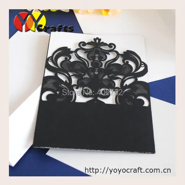 us 37 0 laser cut birthday invitation cards black filigree wedding invitation card insert evenlope ribbons in cards invitations from home garden wedding invitation card inserts