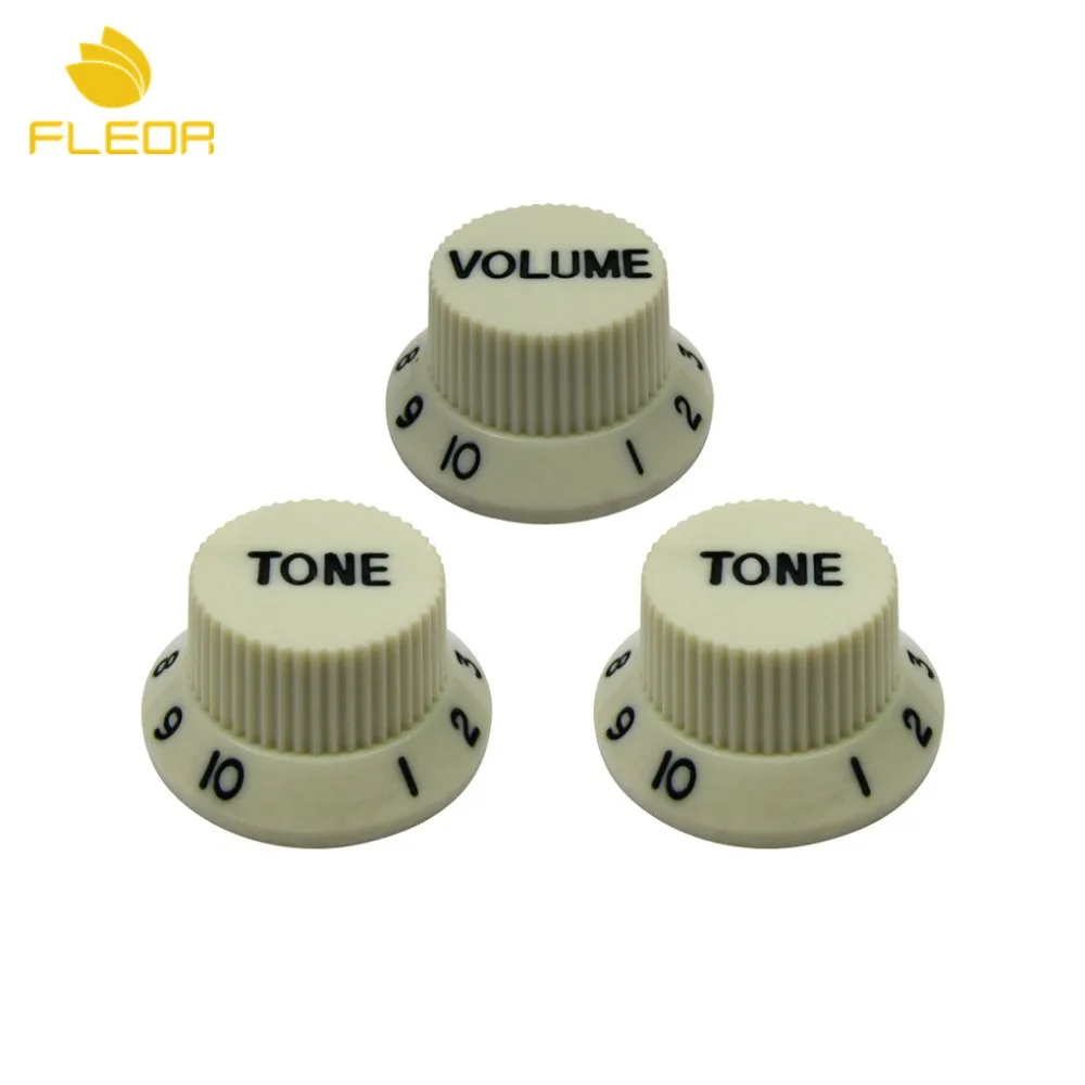 FLEOR 10 Sets of 2T1V Top Hat Speed Control Knobs Tone Volume Electric