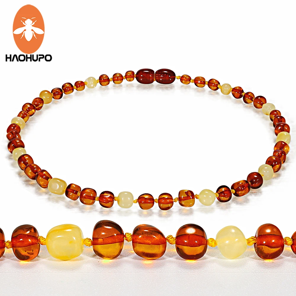 

HAOHUPO Natural Amber Necklace Supply Certificate Authenticity Genuine Baltic Amber Beads Baby Necklace Jewelry for Adult Kid