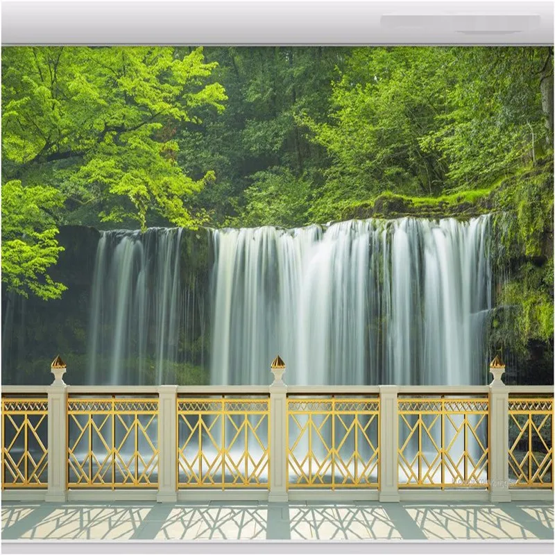 Large-Wallpaper-3D-Balcony-Fence-Waterfall-Landscape-Leaves-Background-Modern-Europe-Mural-for-Living-Room-Painting (1)