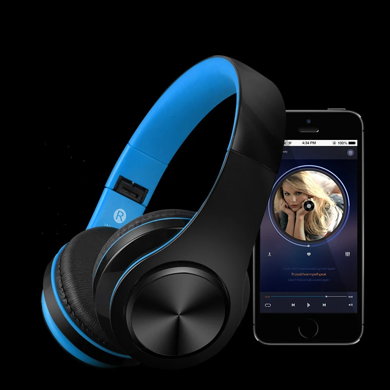 B3 Беспроводные Bluetooth 4,1 наушники портативные Hi-Fi стерео наушники музыка Спорт гарнитура FM SD с микрофоном для смартфона подарок для детей - Цвет: Blue