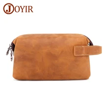 JOYIR Genuine Leather Men Clutch Wallet Male Card Holder Crazy Horse Leather Cigarette Long Purse Pouch Big Capacity Handy Bags vintage multi card bit long wallet first layer of real leather men s purse crazy horse leather busniess high capacity clutch men