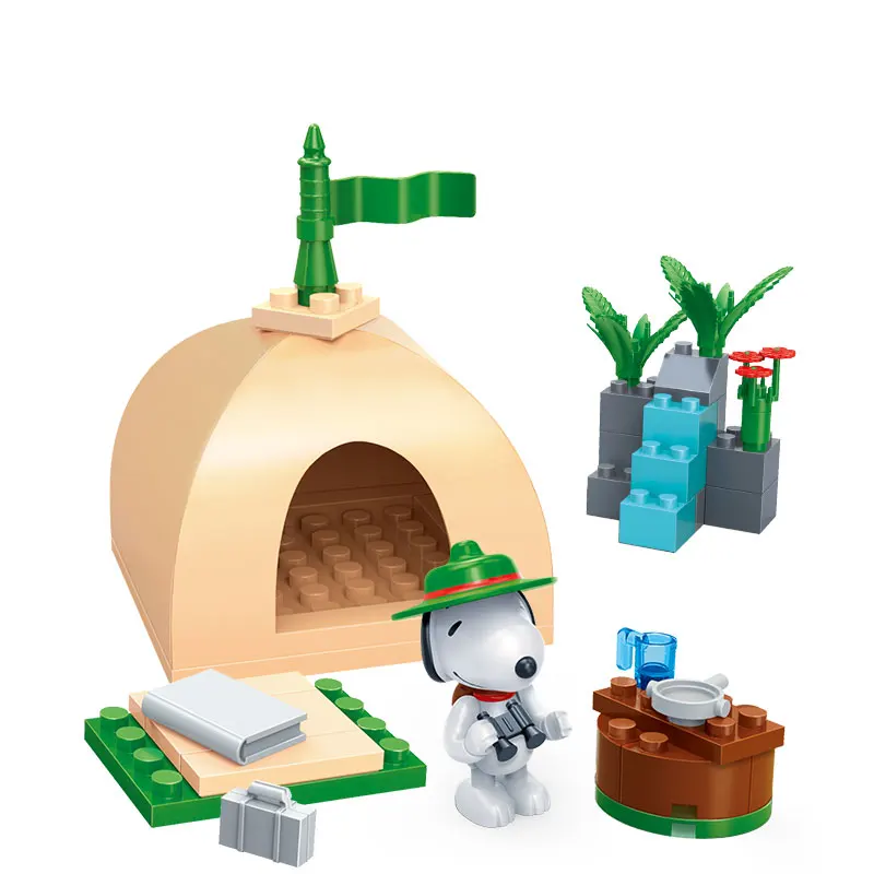 BanBao 7517 Горячая IP Snoopy арахис палатка пластиковые строительные блоки игрушки для