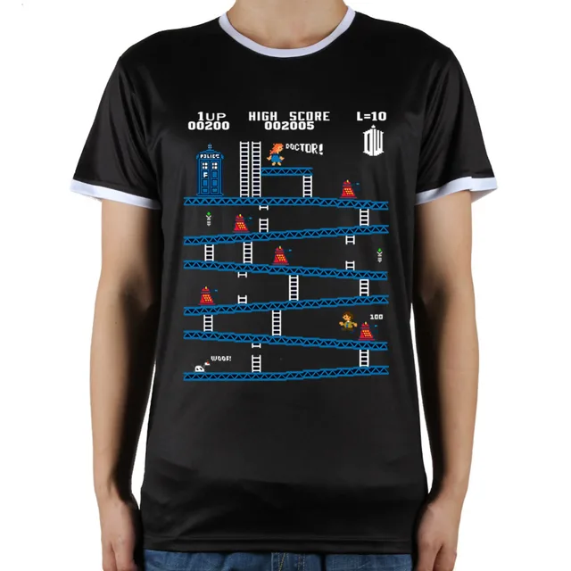 Verano Nueva Camiseta Caliente Doctor Who Donkey Kong Moda