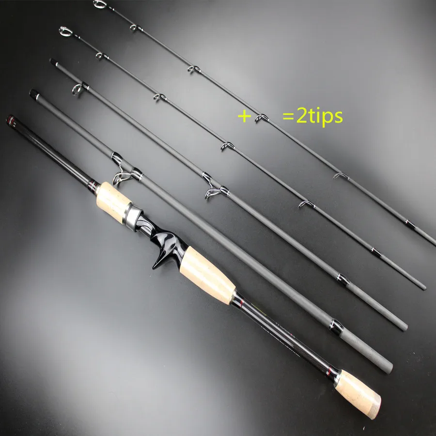 2 tips 4 sections striped bass perch fishing rod,high carbon