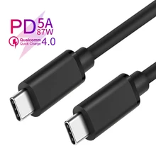 USB 3.1 PD Type C to USB C Cable for Samsung S10 S9 Note 9 87W Quick Charge 4.0 5A USB Type-C Fast Charger Cable for MacBook Pro