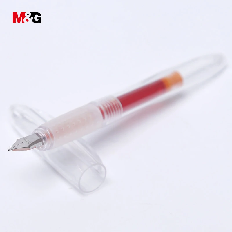 

M&G 0.5mm Fountain Pen Gift Set with 6 Colors Ink Cartridge Transparent Pen Body School & Office Gift Supply Calligraphy Writing