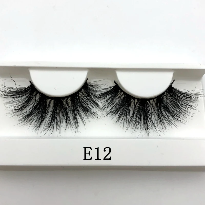 E12 white tray Mikiwi 25 мм норковые ресницы накладные ресницы E07 толстые полосы 25 мм 3D норковые ресницы крест макияж Драматические Длинные 25 мм норковые ресницы - Цвет: E12 white tray