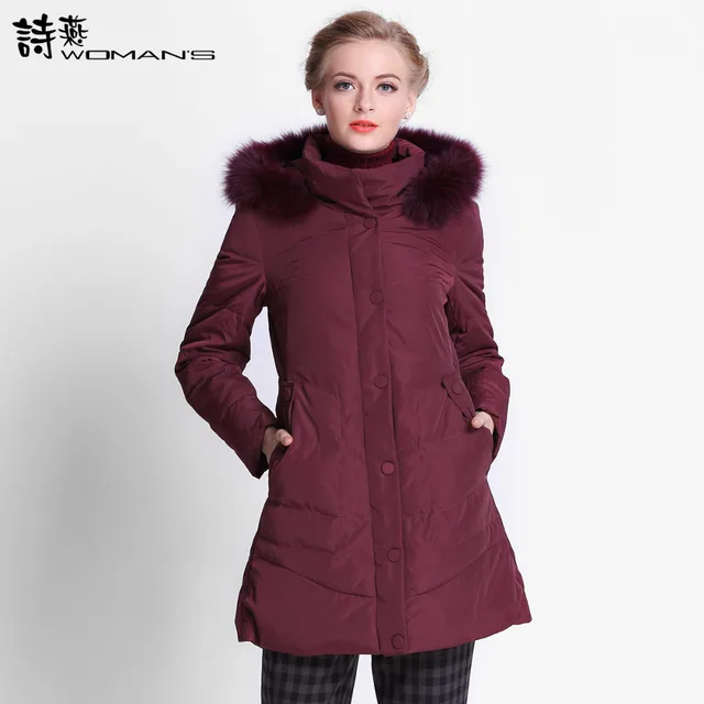 Cheap 2015 Hot New Winter Thicken Warm Woman Down jacket Hooded Fox Fur collar Coat Outerwear Parkas Luxury  Mid Long Plus 3XXXL Size