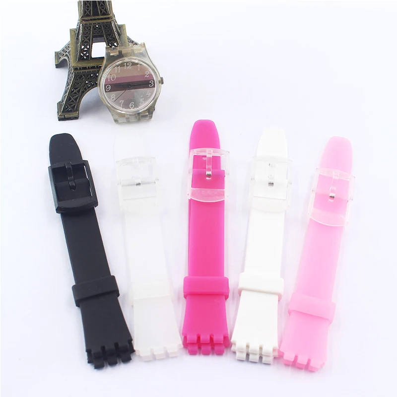 Ремешок силиконовый для часов swatch 12 мм с пряжкой язычком|Ремешки часов| |