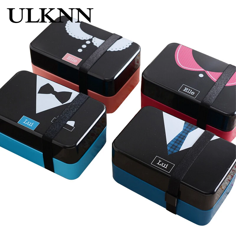 

ULKNN Student Lunch Box Western Square Tableware Good Thermal Insulation Performance Wheat Stalk Leakproof Student Lunch Box