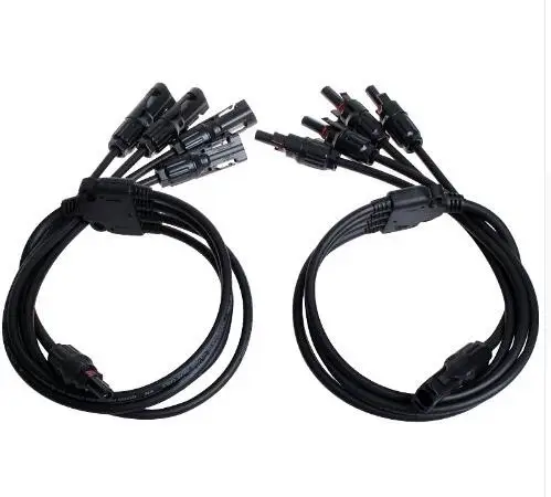

MC4 Connector For Semi Flexible Solar Panel Usage Y type MC4 Connector 4 input and 1 output male and female UV-Resisted Cooper