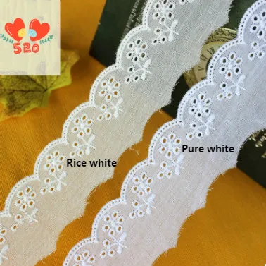 15Yards/pack New Cotton Strip Flower Embroidery Clothing Skirt LaceHome Textile Accessories Width 4 cm | Дом и сад