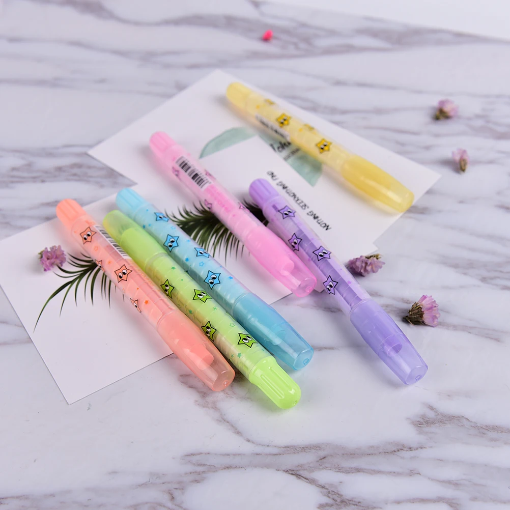 Rubber Eraser Kawaii Star Rotating Pen Pencil Erasers Candy Color School Rubbers For Kids Korean Stationery 1*Rotate
