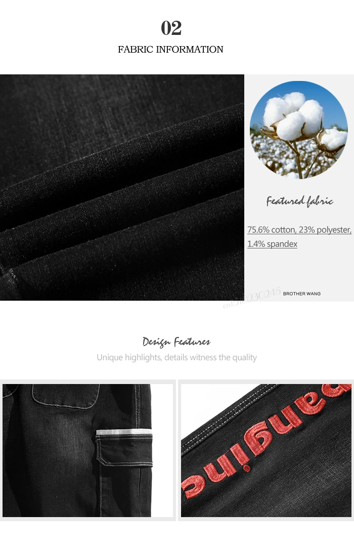 Большие размеры 6XL 7XL 8XL мужские шаровары Повседневные Стрейчевые модные черные джинсовые брюки мужские с вышивкой буквами одежда высокого