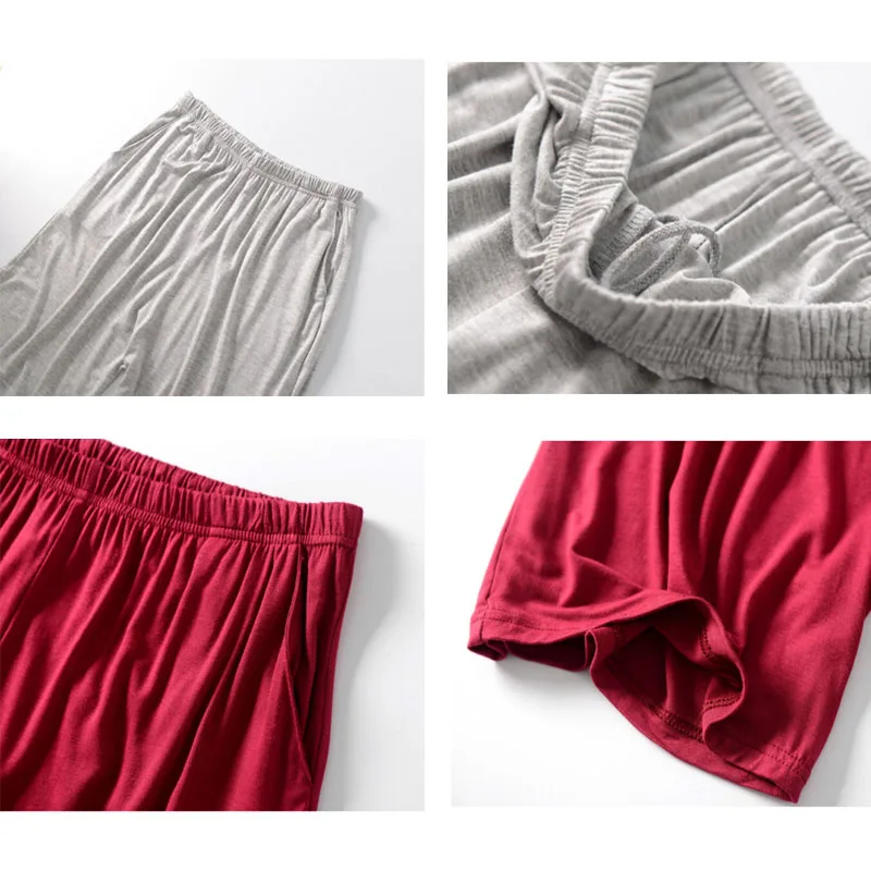 Summer Plus Size Men's Modal casual shorts homme Loose Fit Light and Thin 5 Point Pajamas knee length sleep Shorts