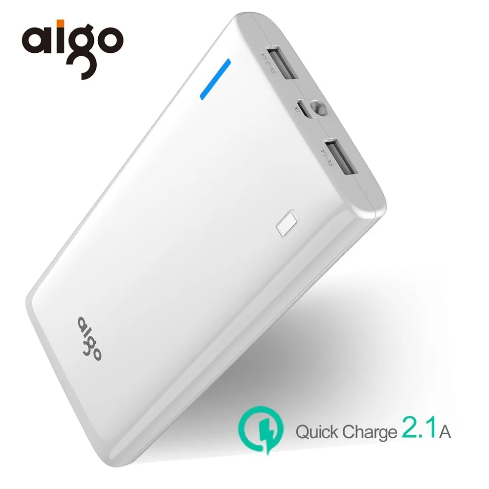 

Aigo 20000mAh Dual USB Power Bank Quick Charge 3.0 LED Powerbank Portable External Battery Charger For Mobile Phones Battery