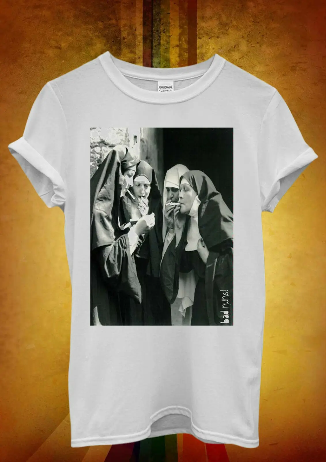 Bad Nuns Smoking Sister religion крутые мужские футболки 561 Забавные в стиле хип-хоп дешевые