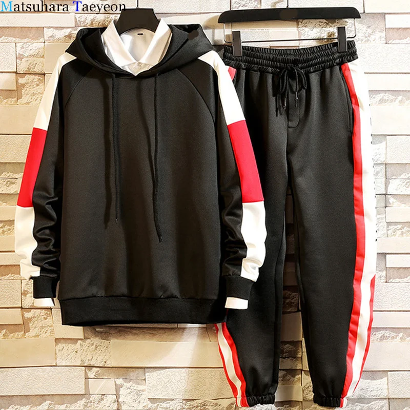 Tracksuit Men Quality Spring Men Sporting Hooded Hoodie + Pants Men's Sets Set Jogger Track Suit For Men Clothes 2019