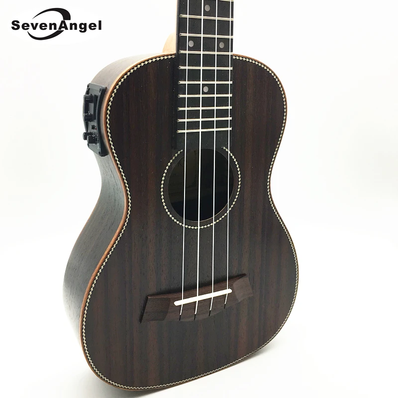 

High Quality Concert Electric Acoustic Ukulele 23 inch Rosewood Hawaiian 4 Strings Guitar 17 Fret Ukelele with Pickup EQ