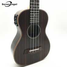 SevenAngel-Ukelele acústico eléctrico de concierto, instrumento musical Hawaiano de palisandro de 23 pulgadas, 4 cuerdas, 17 trastes, Ukelele eléctrico con pastilla EQ