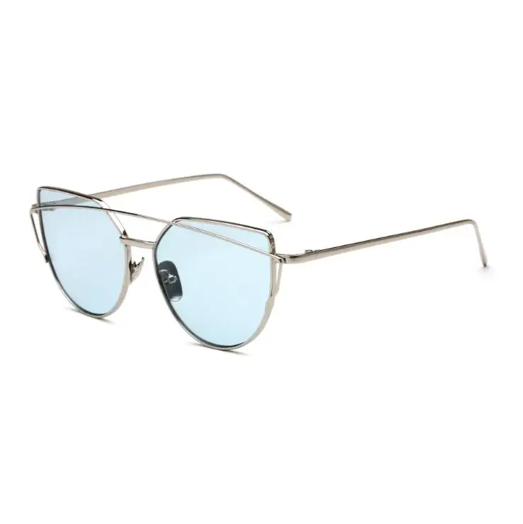  - 2020 Fashion Cat Eye Sunglasses Women Brand Designer Vintage Rose Gold Mirror Color Lens Classic Alloy Sun Glasses Lady Eyewear