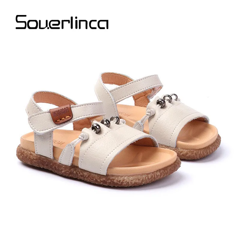 Souerlinca Toddler Kids Sandals Girls Leather Children Girl Baby Shoes