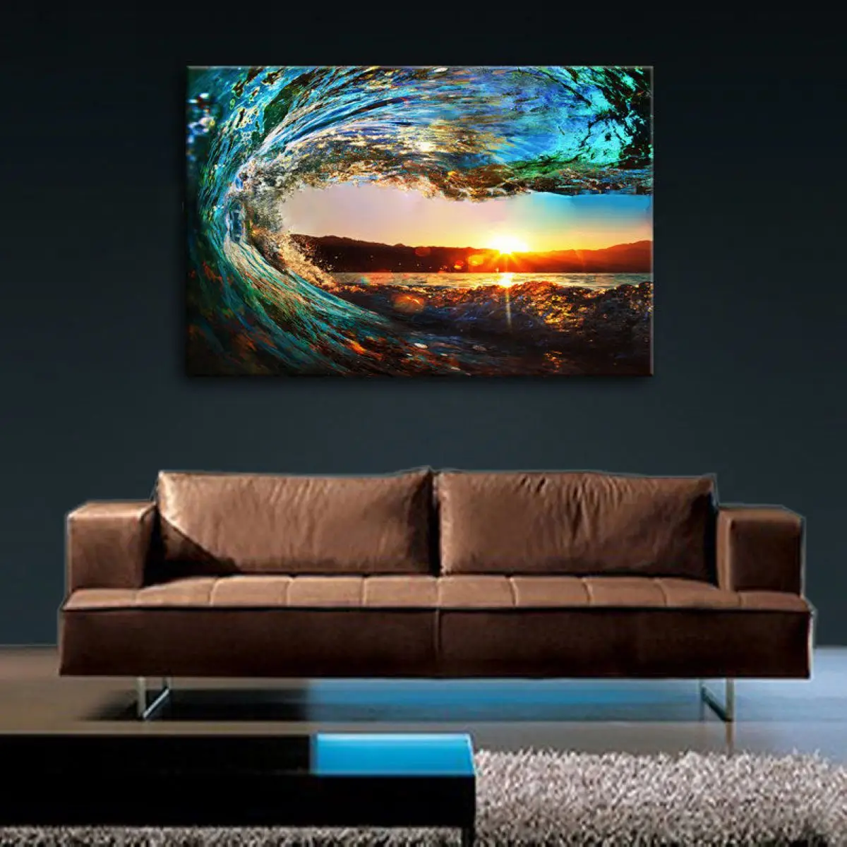 Mayitr Large Modern Seascape Painting Canvas Prints Wall Art Home Decor Pictures Sea Wave Landscape Bedroom Decor