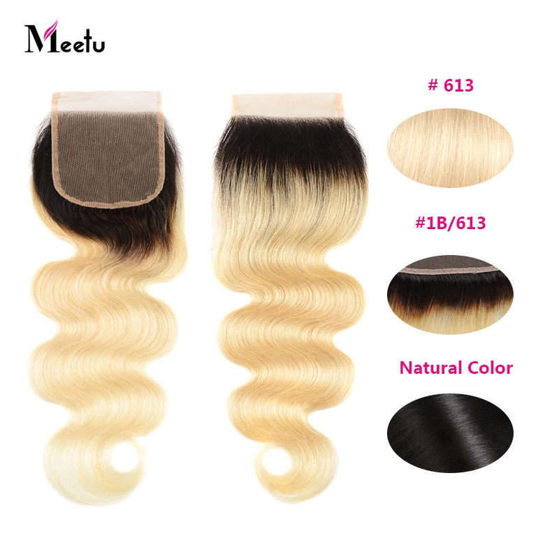 ombre blonde body wave closure
